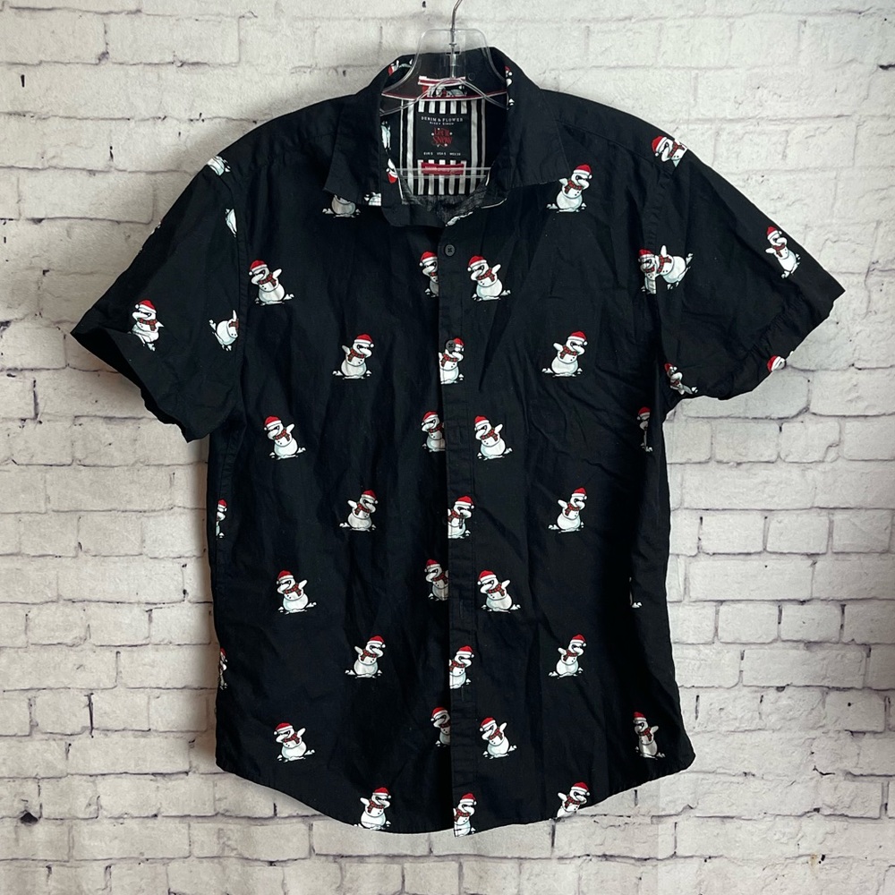 Denim & Flower Ricky Singh size small short sleeve button down shirt